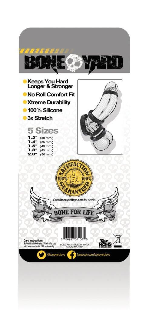 Boneyard Silicone Ring 5 Pcs Kit Black